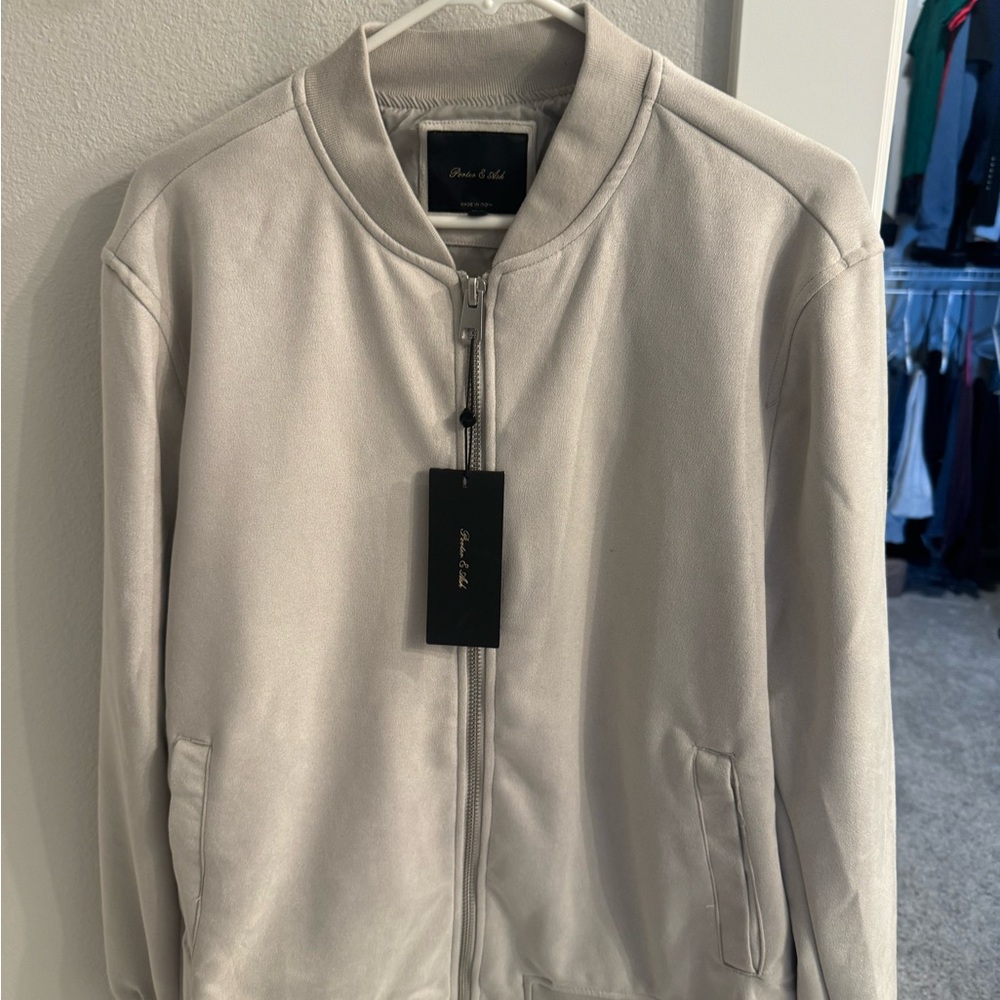 Porter & Ash Cream Bomber Jacket Smooth Finish